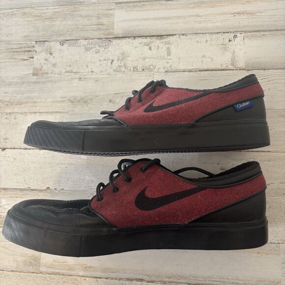 Nike x Pendleton Mens Black/Red 10.5 SB Zoom Air Stefan Janoski Leather Sneakers - Picture 4 of 15